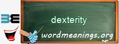 WordMeaning blackboard for dexterity